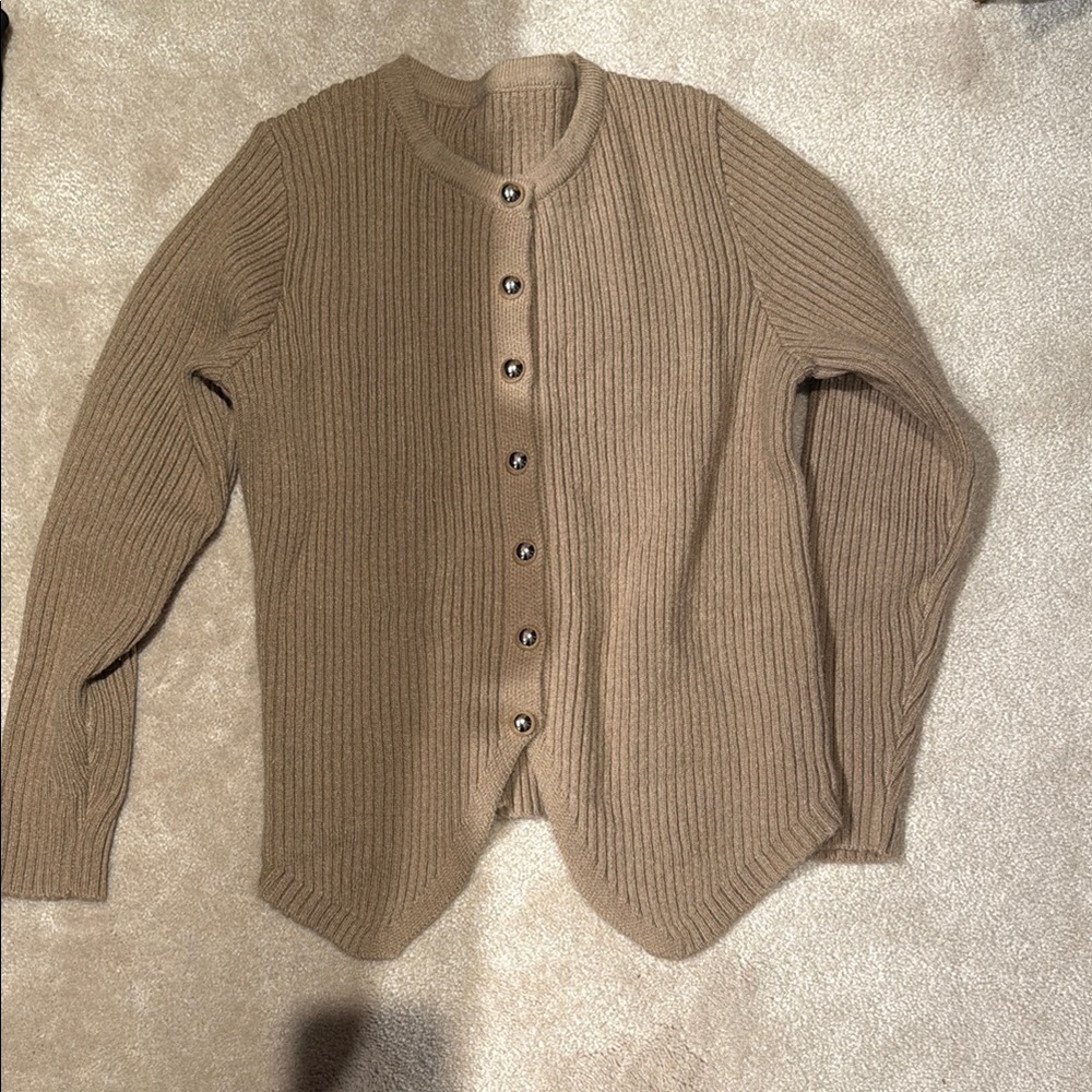 Commense Tan Ribbed Knit Sweater size M
